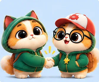 Tabby shaking paws with a friend