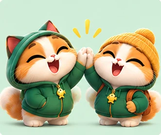 Tabby and a friend high-fiving